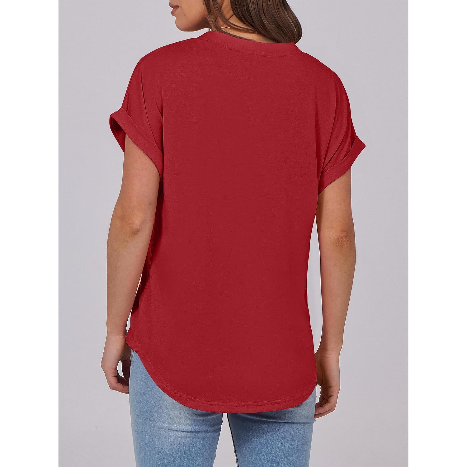 ANRABESS Womens Short Sleeve Henley Tops V Neck Dressy Casual Blouses Summer Trendy Tee Shirts 2026 Vacation Fashion Clothes