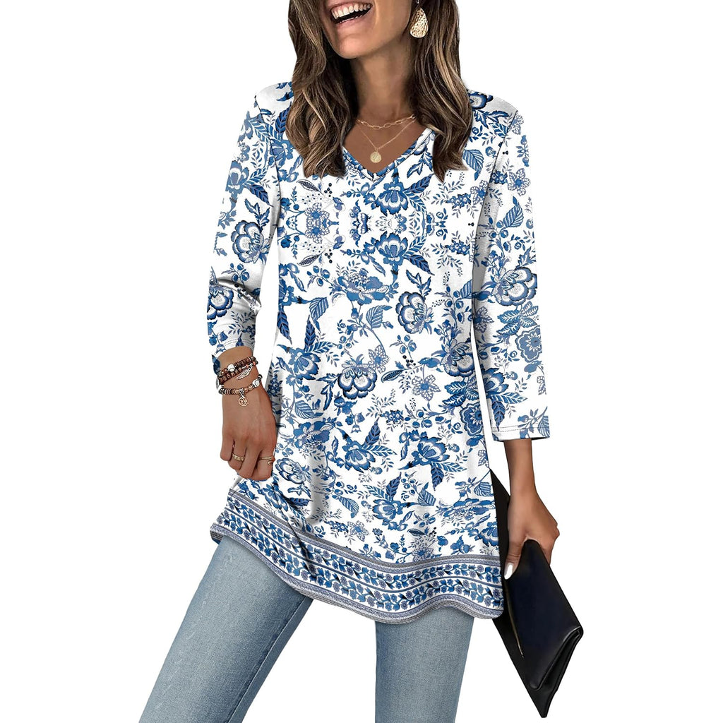 Women's Leggings Fit Plus Tunic Top Floral