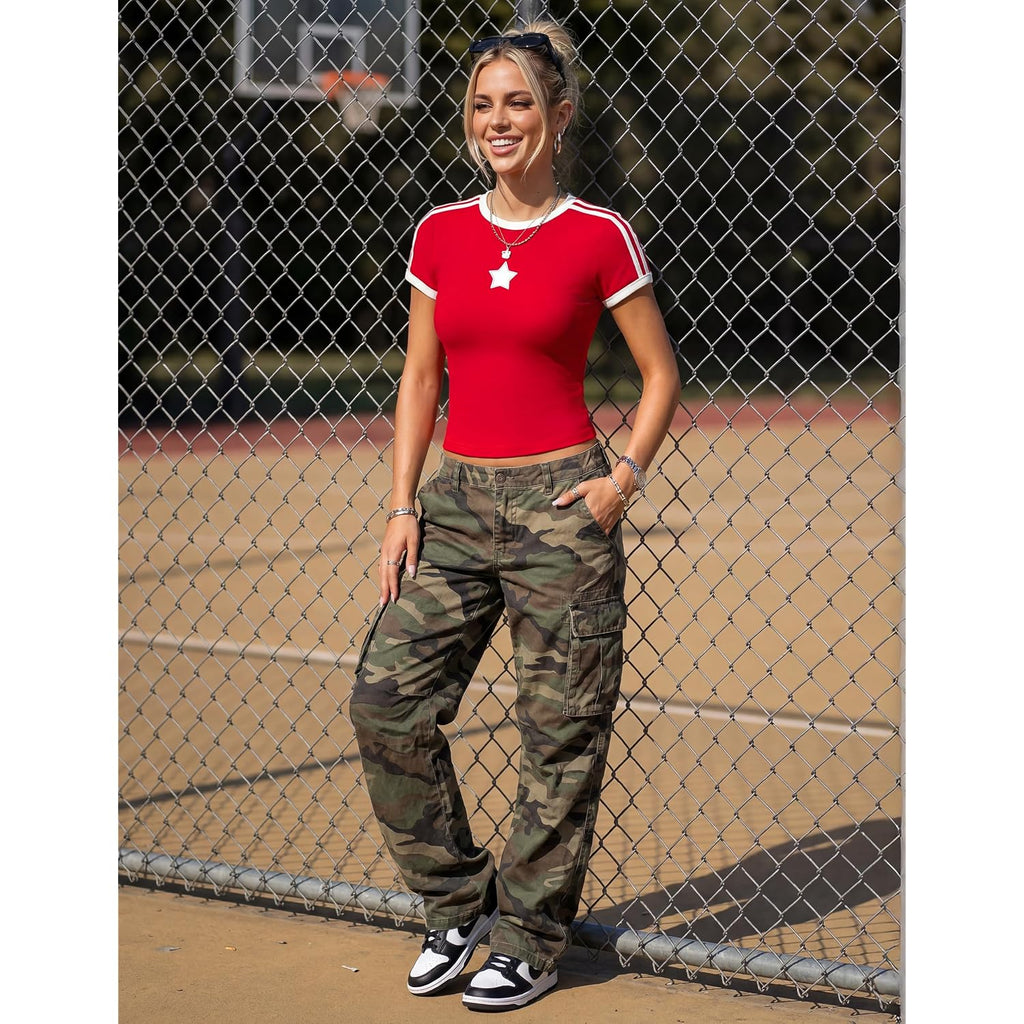 Blooming Jelly Womens Y2K Crop Tops Going Out Workout Cute Tee Shirts Short Sleeve Basic Summer 2026 Gym Outfits