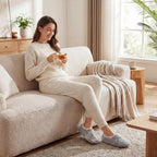 Women's Slippers Sherpa 2-pair Gray+taupe