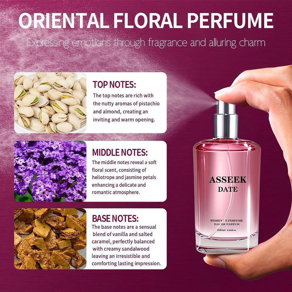 Luxury Perfume for Women, 80ml / 2.82 fl oz, Upgraded Long-Lasting Pistachio Vanilla Fragrance, Creamy Sweet Floral Scent with Almond & Jasmine Notes, Suitable for dates, parties, or as a gift.