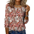Zeagoo 3/4 Length Sleeve Womens Tops Round Neck Casual Summer Tunic Tops Basic Tees Blouses Dressy T-Shirts Pleated Shirts