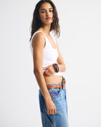 Abercrombie & Fitch Bra-Free Rib Scoopneck Tank In White