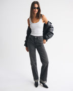 Abercrombie & Fitch Bra-Free Rib Scoopneck Tank In light gray