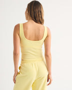 Abercrombie & Fitch Bra-Free Rib Scoopneck Tank In Yellow