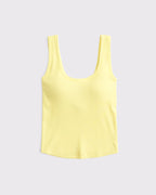 Abercrombie & Fitch Bra-Free Rib Scoopneck Tank In Yellow